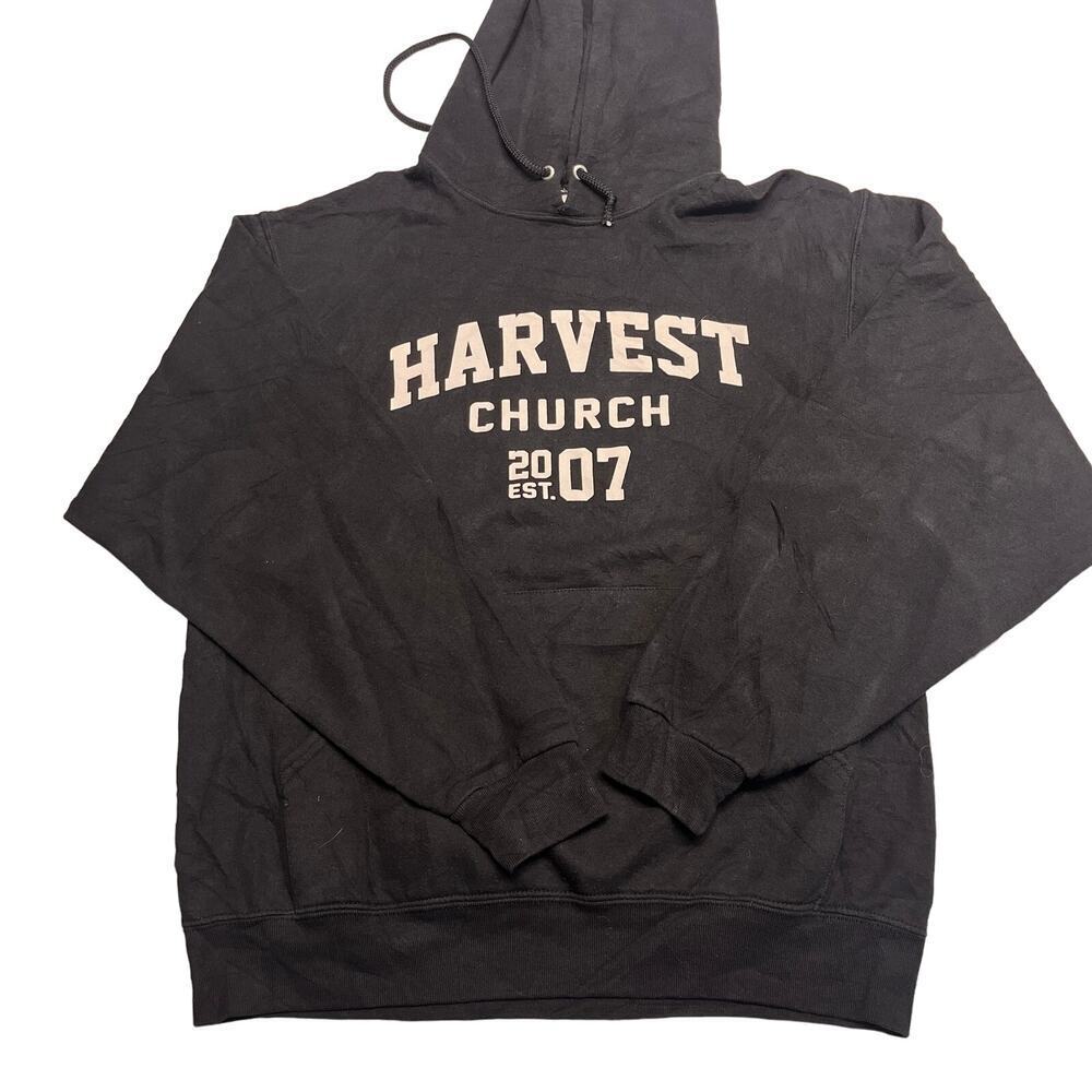 Harvest Church Est.2007 Black Pullover Hooded Sweatshirt Size M